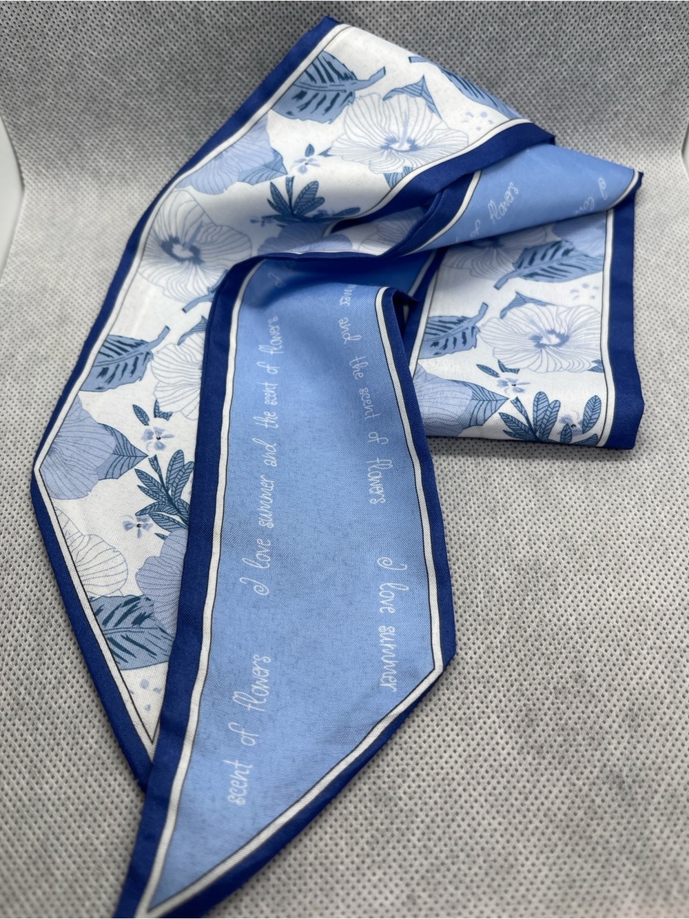 Blue Floral Scarf - Botanical Print